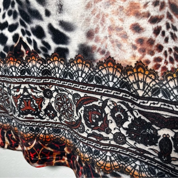 NEW Direction y2k Cyber Grunge Top XL Rhinestone Art Micro Mesh Sleeve Black - Picture 9 of 10